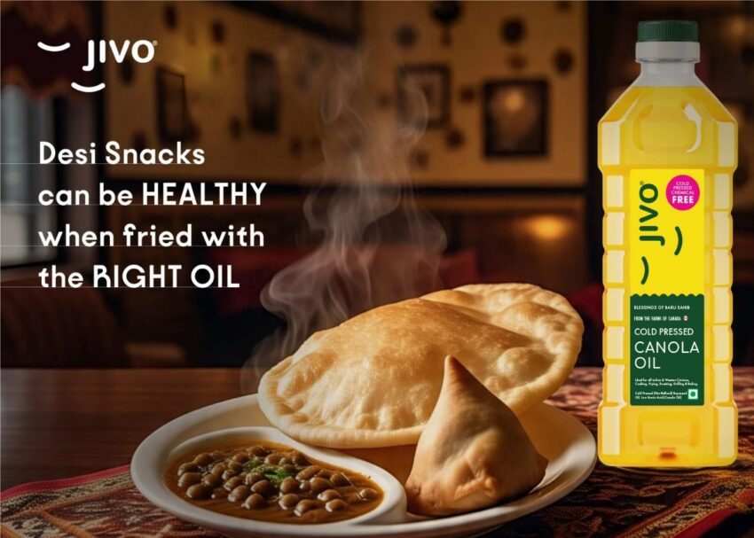 Healthy Samosa and Chole Bhature with jivo cooking oil