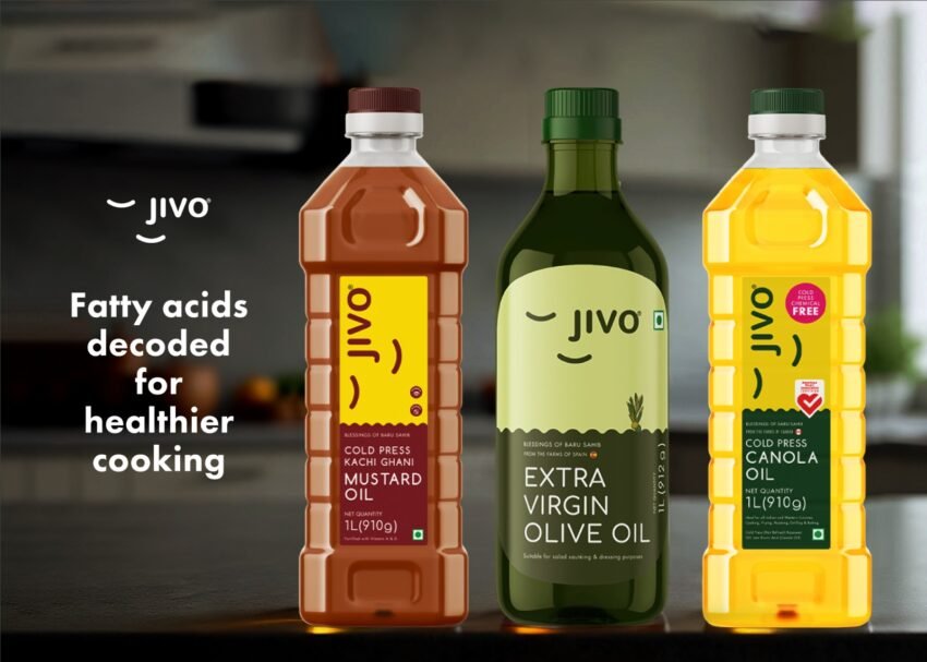 Healthy cooking oils in India rich in fatty acids - Jivo Cold-Pressed Oils