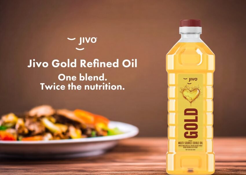Best blended cooking oil - Jivo Gold Refined Oil, blend of Rice Bran and Sunflower Oil.