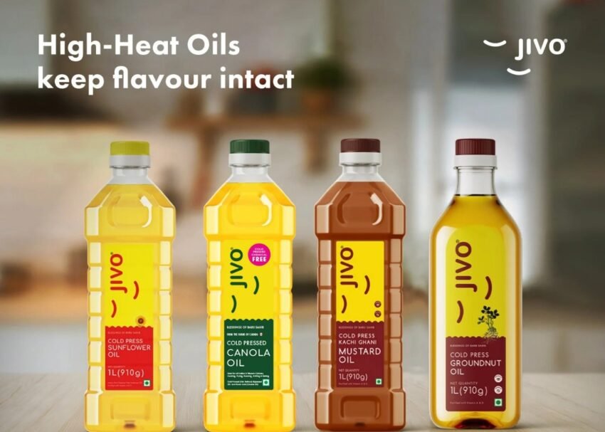 Healthy cold-pressed oils for high-heat cooking in India by Jivo.