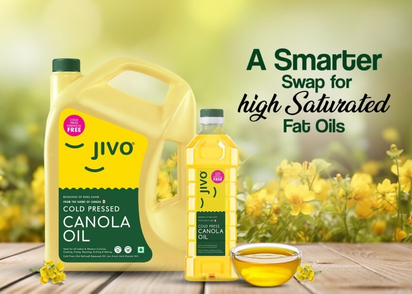 Replace high saturated fat oils with the best cold-pressed oil in India - Jivo cold-pressed canola oil.