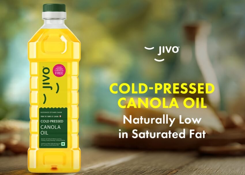 Best cooking oils for heart health in India with lowest saturated fat - Cold-Pressed Canola Oil
