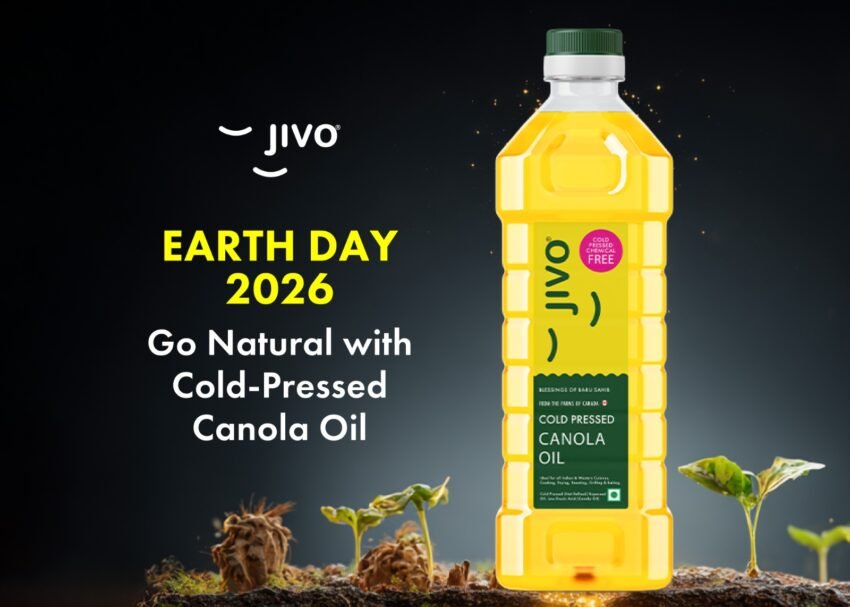 Celebrate Earth Day 2026 with the best cooking oil for heart health in India - Jivo Cold-Pressed Canola Oil. Vitamin-Fortified, low-saturated cold-pressed canola oil for heart health and overall wellness.