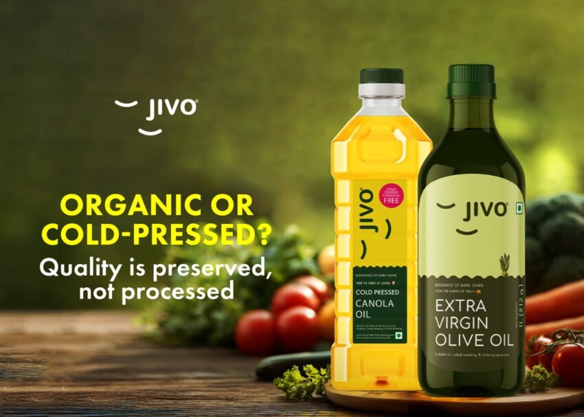 Buy the best organic oil in India that are col-pressed by Jivo - Cold-Pressed Canola and Extra Virgin Olive Oil